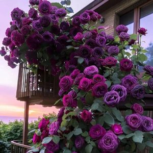 Роза Плетистая Плум Пэшн купить по цене от 610р. в интернет-магазине «Посадика» с доставкой почтой в в Сясьстройе и по всей России – [изображение №1].